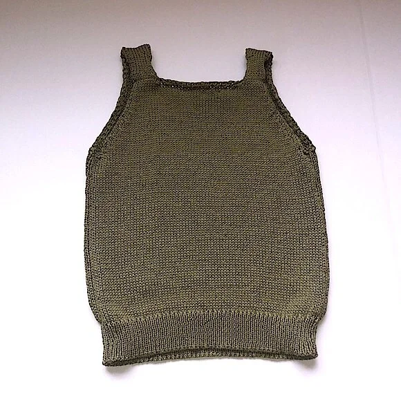 NWOT Damaged Loft Square Neck Sweater Knit Tank Top In Olive Green Size Small - Picture 6 of 13